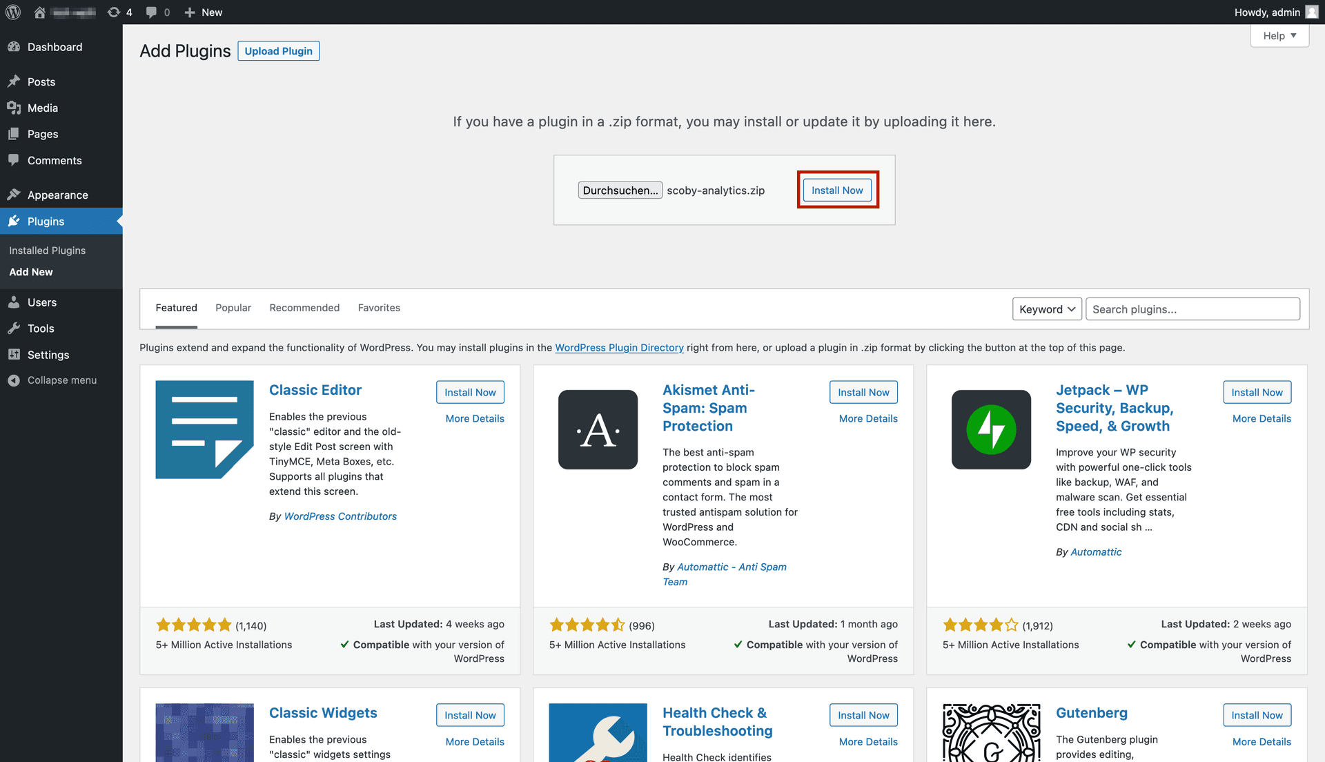 Install Plugin